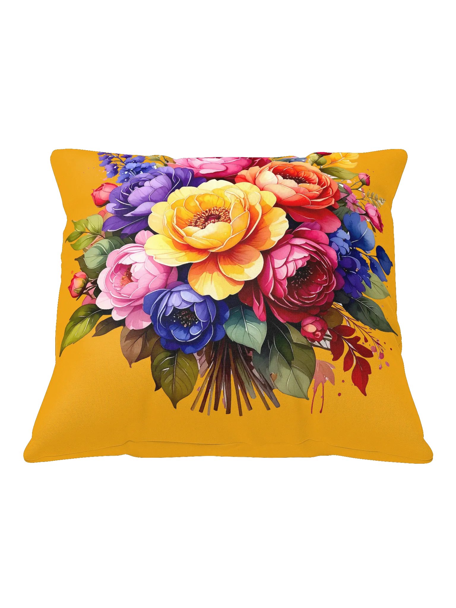 Columbia Road Market Floral All-Over Print Pillow (Orange) product image (5)