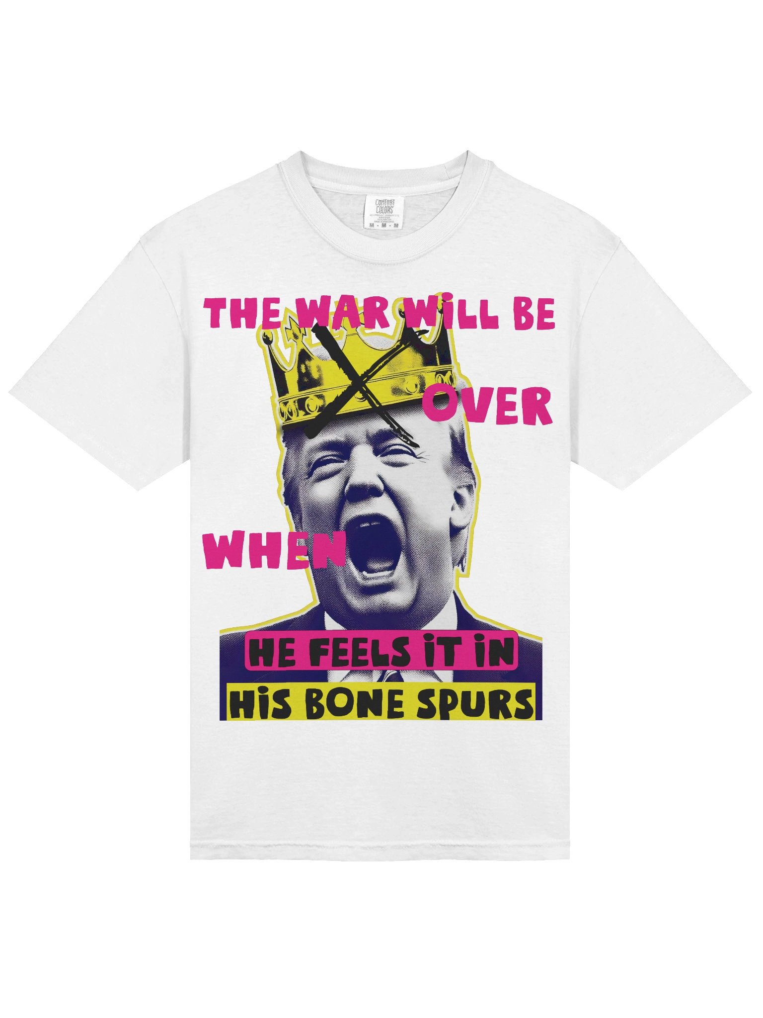 When He Feels It In His Bone Spurs No War Anti Trump T Shirt product image (62)
