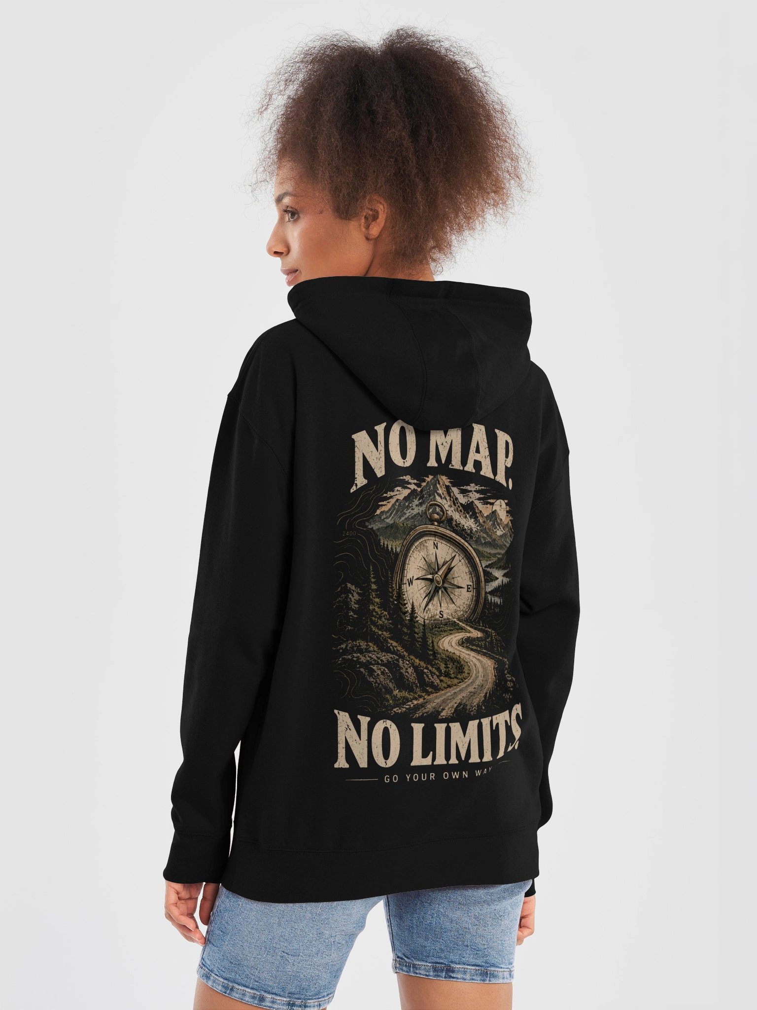 No Map No Limits — Vintage Adventure Hoodie product image (2)