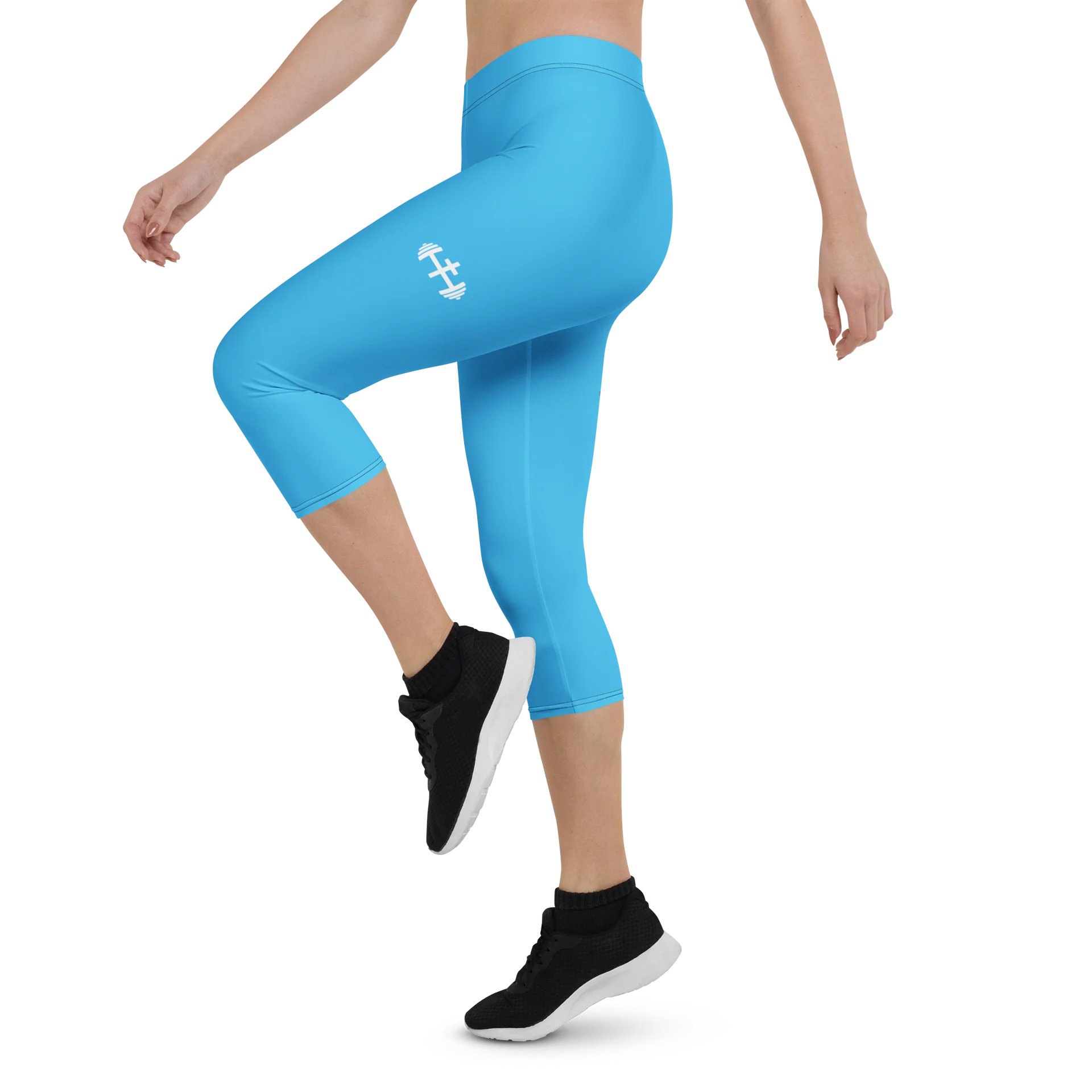 His House Womens Performance Crop Leggings - Blue Sky product image (4)