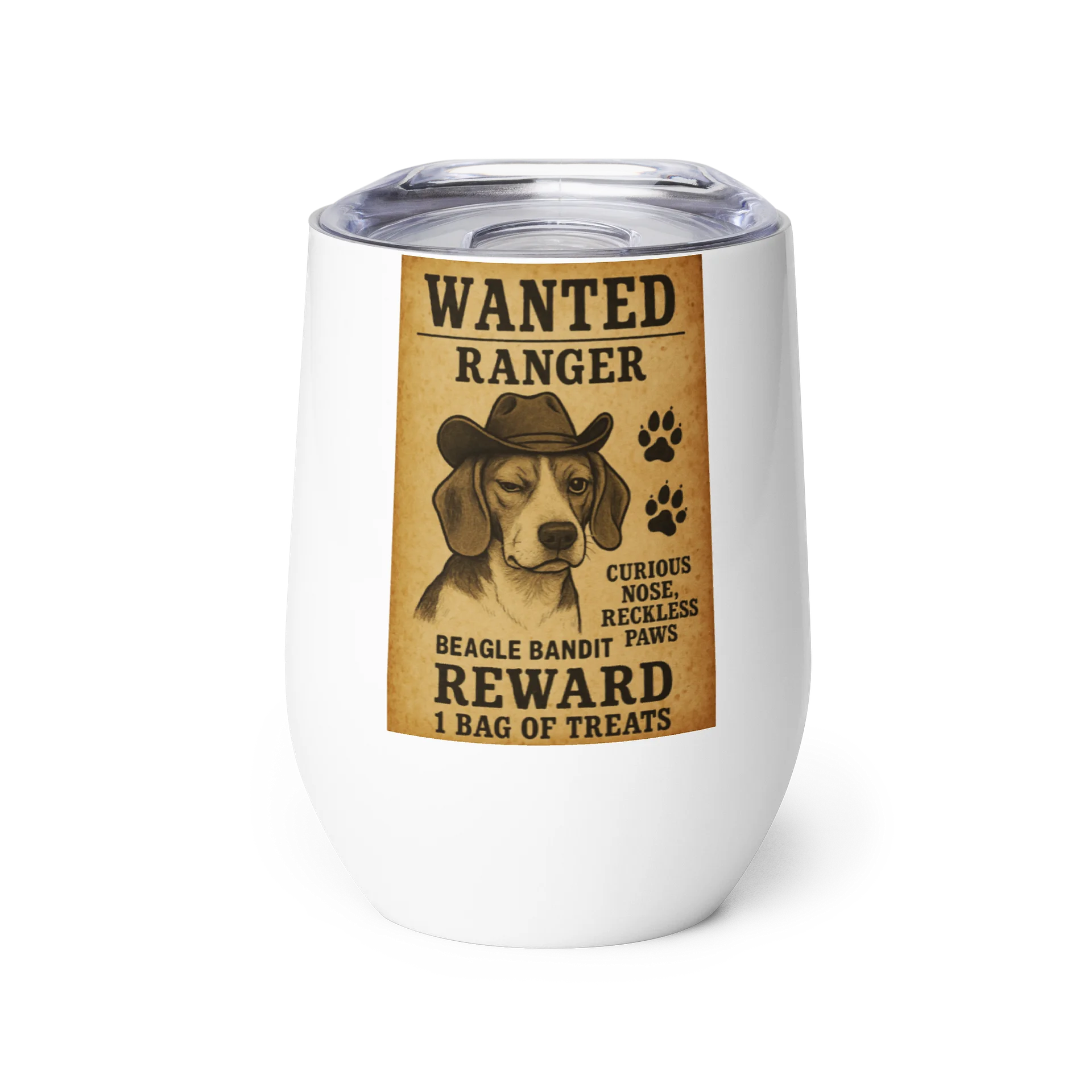 Wanted Beagle Bandit Wine Tumbler product image (1)