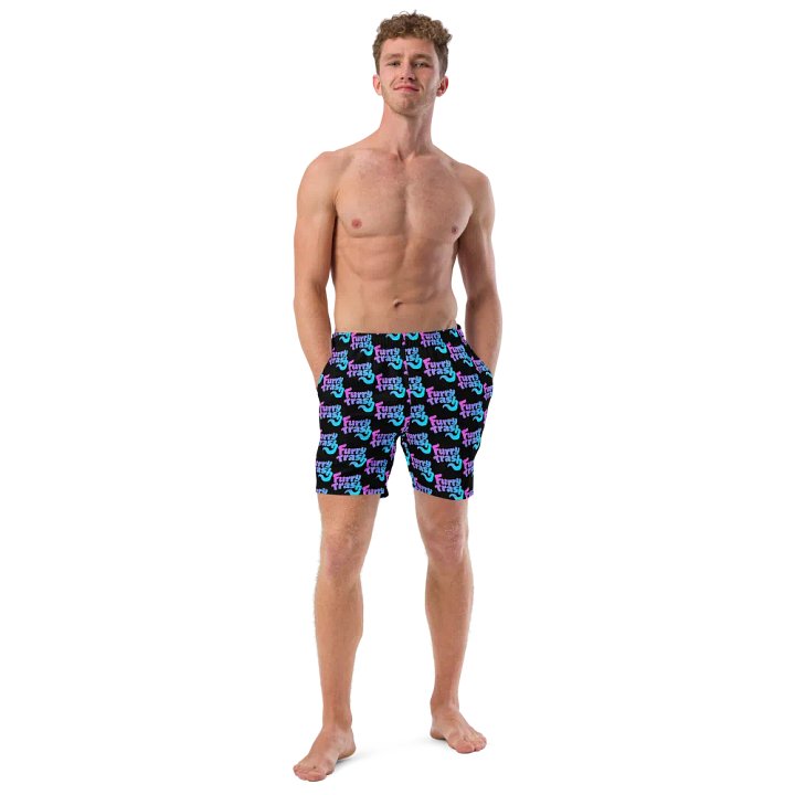 Furry Trash Swimtrunks – Bubble Logo (Twilight on Black) product image (1)