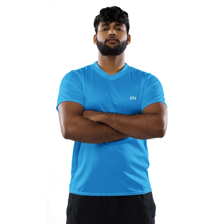 His House Mens Performance V-Neck T-Shirt - Blue Sky product image (2)
