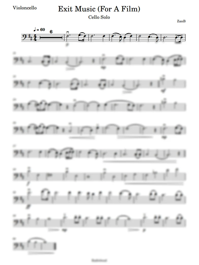 Radiohead - Exit Music (for a film) (Cello Solo) product image (1)