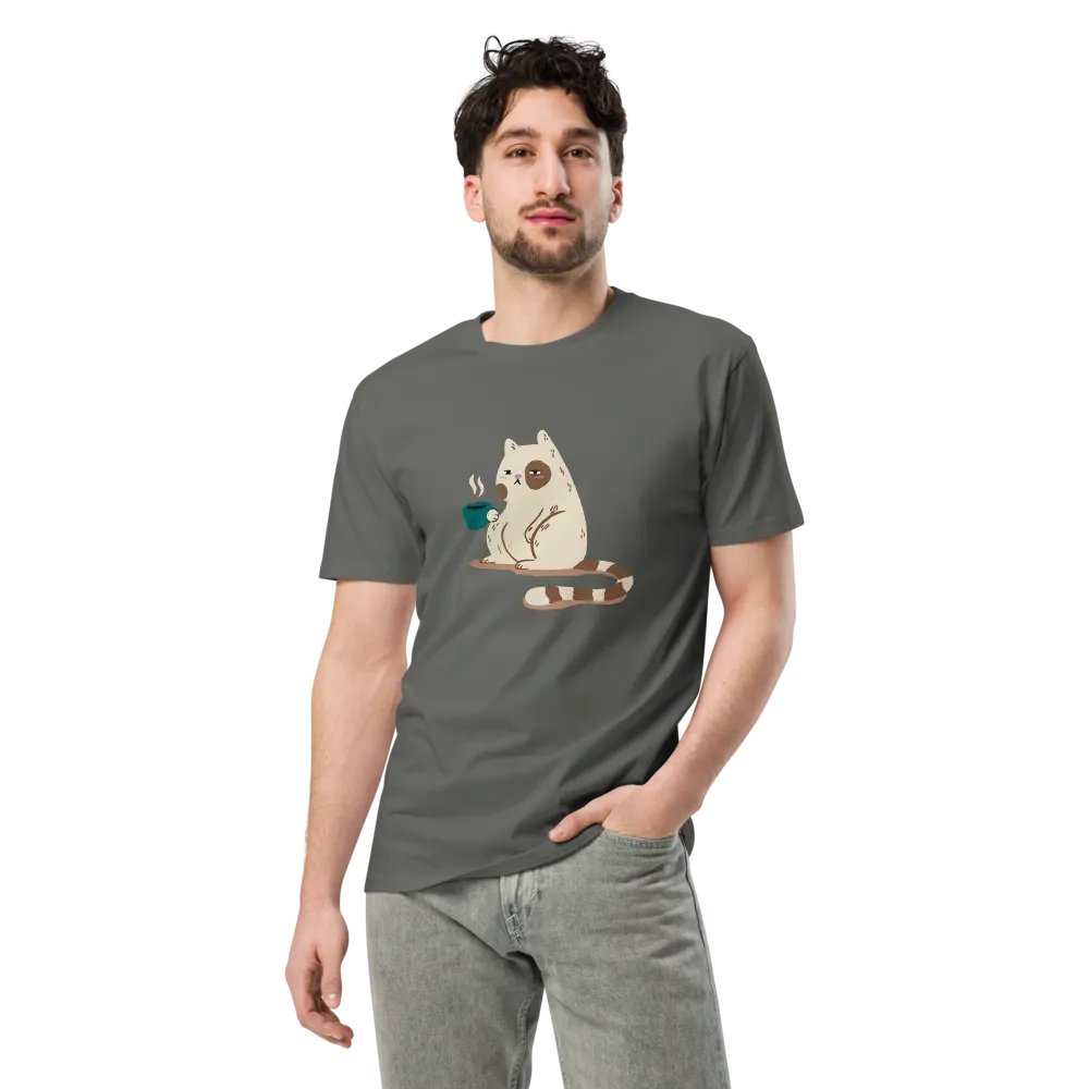 Caffeine and cats (Colour Unisex Premium T-Shirt) product image (3)