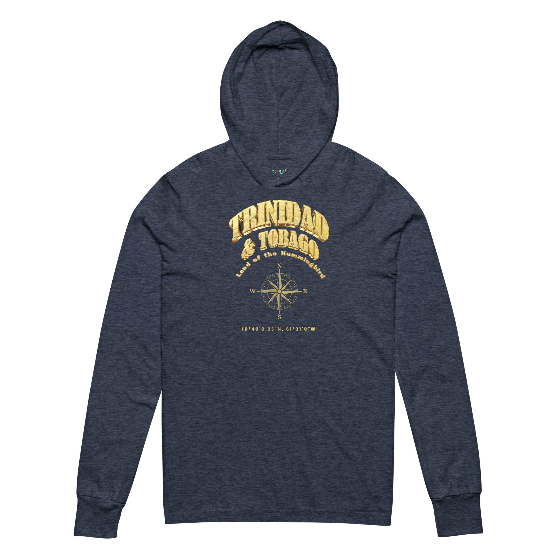 Compass - Trinidad and Tobago - Vintage Gold | Unisex Hooded Long Sleeve Tee product image (15)