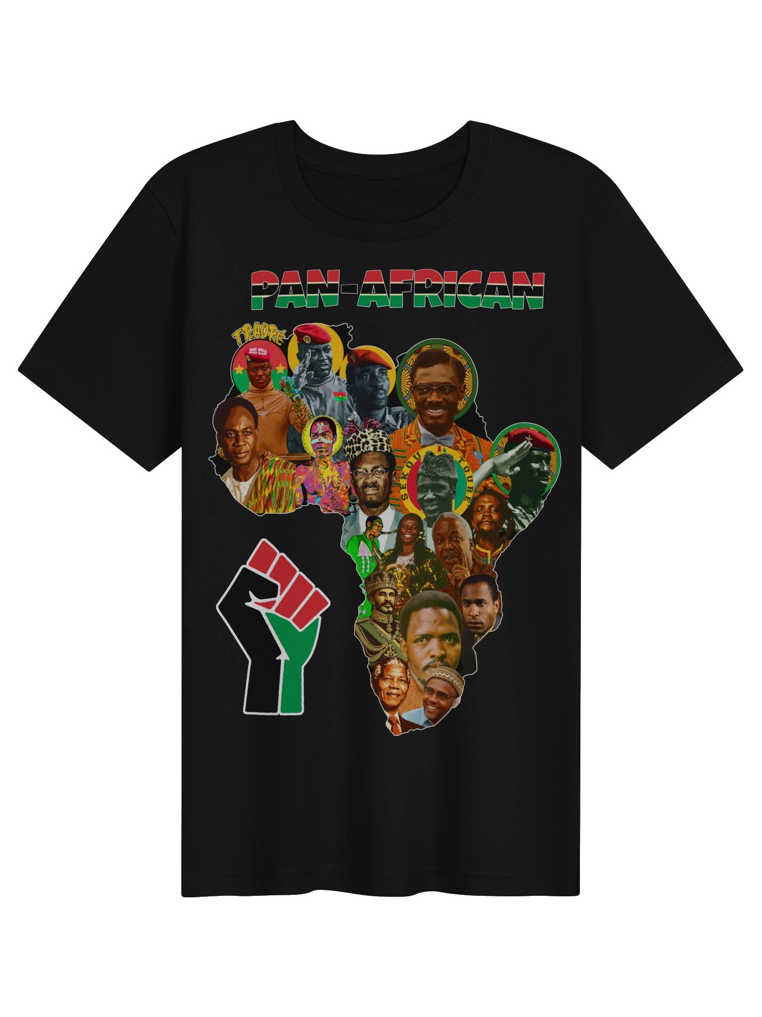 Pan-African Leaders T-Shirt | Africa Map Revolutionaries | Black History Tee product image (3)