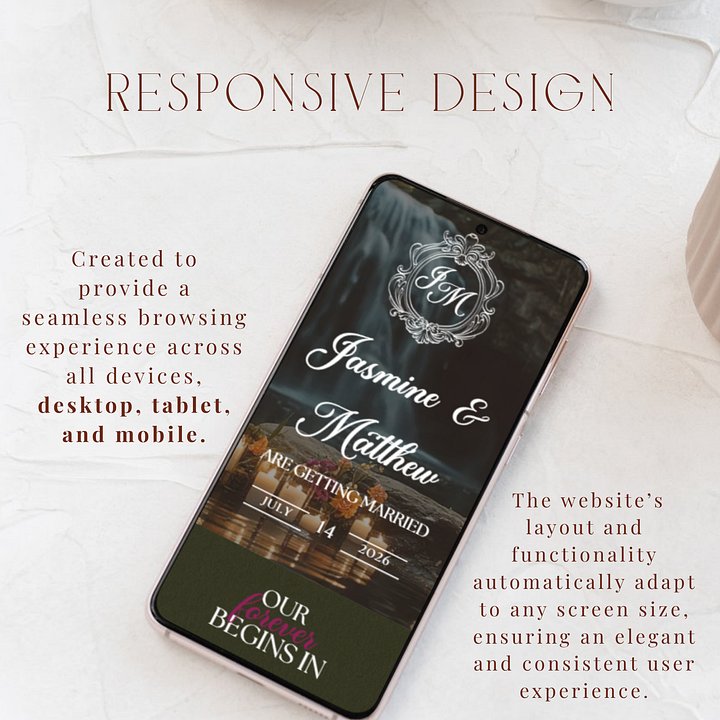 Wedding Website Template Canva | Vintage Wedding | Editable RSVP Site | Digital Invitation Website | Elegant Wedding Design product image (2)