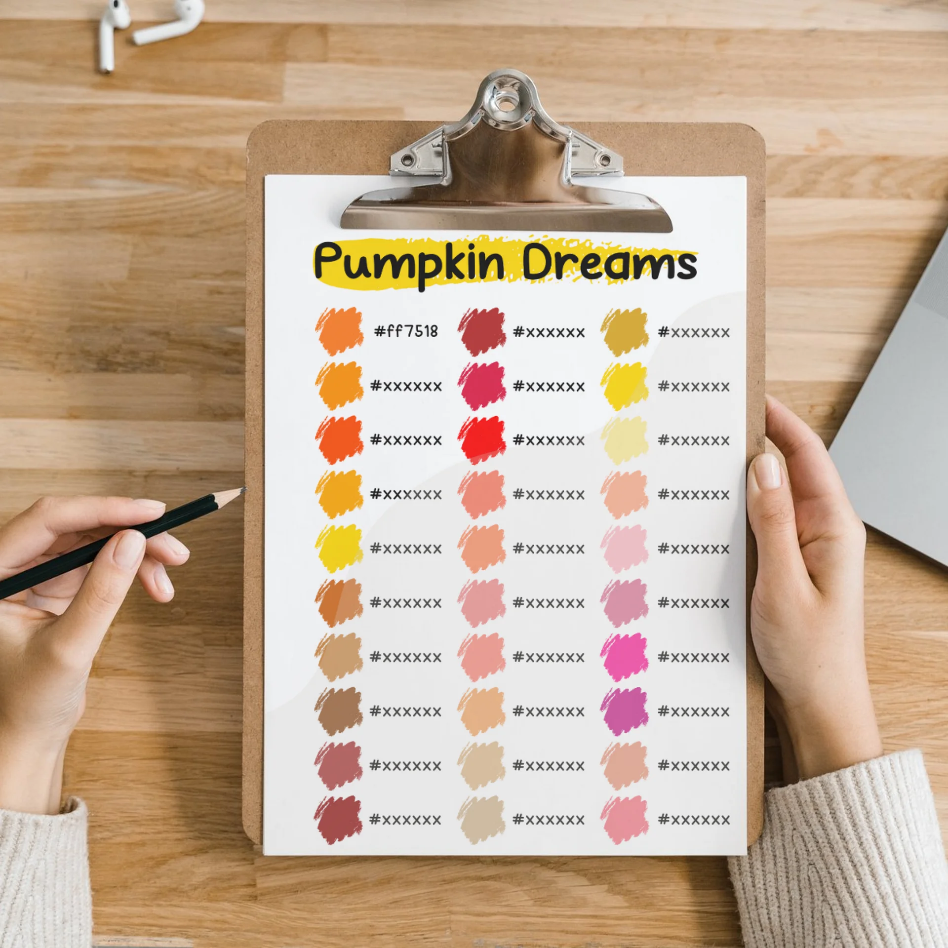 Pumpkin Dreams Procreate Color Palette with HEX Codes ★ DIGITAL ★ product image (4)