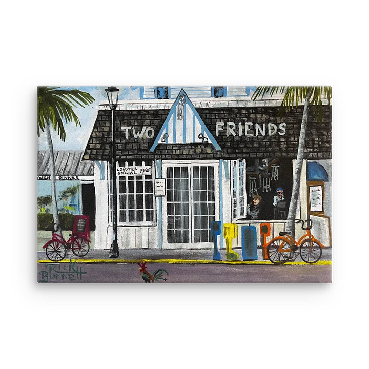 Rick Burnett Two Friends Karaoke Thin Canvas Print product image (2)