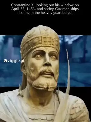 Ep. 20| Explanation: During the final siege of Constantinople in 1453, one of the most alarming moments for Emperor Constantine XI Palaiologos occurred when Ottoman forces successfully moved a fleet of ships into the Golden Horn, the protected waterway along the city's northern side. The defenders had relied on a massive chain stretched across the entrance to the Golden Horn to block enemy naval access. For weeks, this barrier helped prevent the Ottoman fleet from entering. However, Sultan Mehmed II ordered his ships to be transported over land on greased wooden tracks, bypassing the chain entirely and launching them into the Golden Horn behind the city's defenses. Contemporary accounts suggest that Constantine XI and the city's defenders were shocked by the maneuver. The appearance of Ottoman ships inside waters that had been considered relatively secure dramatically worsened the military situation. It meant that Constantinople now faced pressure from additional directions and that valuable defensive resources had to be spread even thinner. Despite the setback, Constantine XI did not surrender. Instead, he continued organizing the defense of the city, coordinating troops, repairing fortifications, and preparing for further assaults. As conditions deteriorated, he remained with his soldiers rather than seeking escape. The successful transfer of the Ottoman fleet is often remembered as one of the most innovative operations of the siege. For Constantine XI, it signaled that the city's position had become far more dangerous, but he continued resisting until the final assault that brought the Byzantine Empire to an end. #memes #fypシ #historytok 