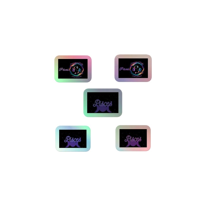 Pisces, Swimming in Circles & 3 Moons, Holo Sticker Pack product image (1)