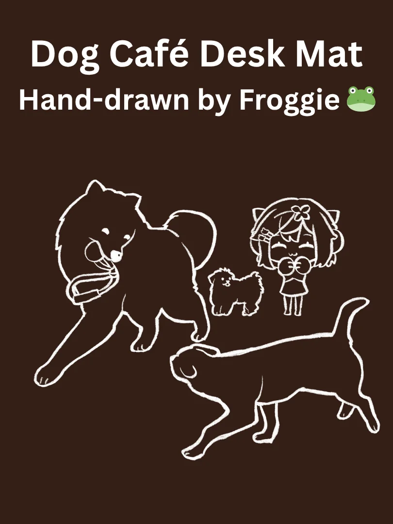 Froggie in Puppy Heaven Desk Mat (Coffee) product image (2)