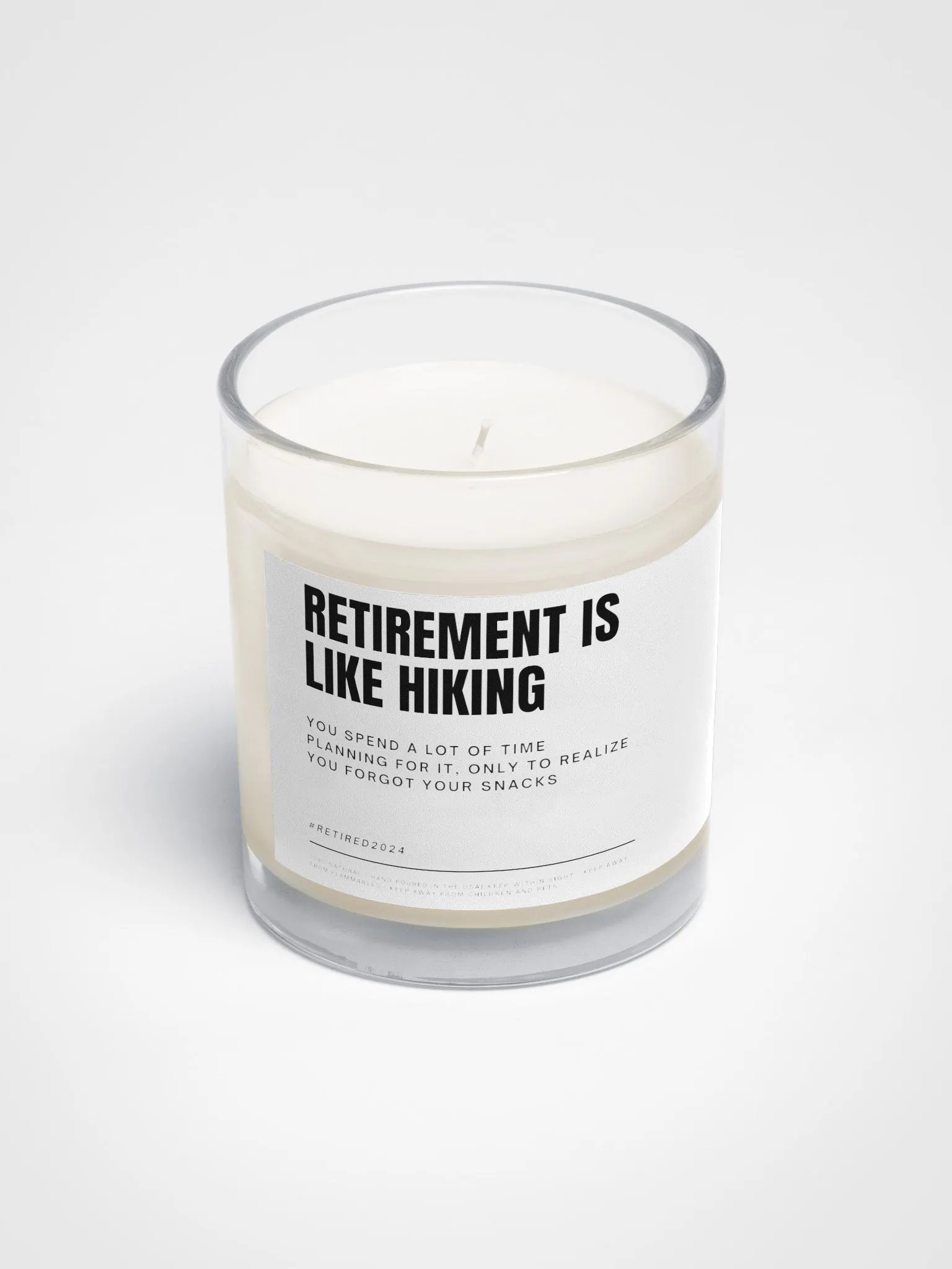 Funny retirement gift for hiker colleague soy wax vegan candle product image (3)