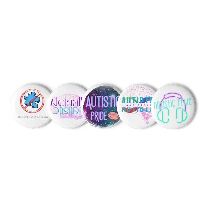 5 Button Autistic Pride Pin Pack product image (1)