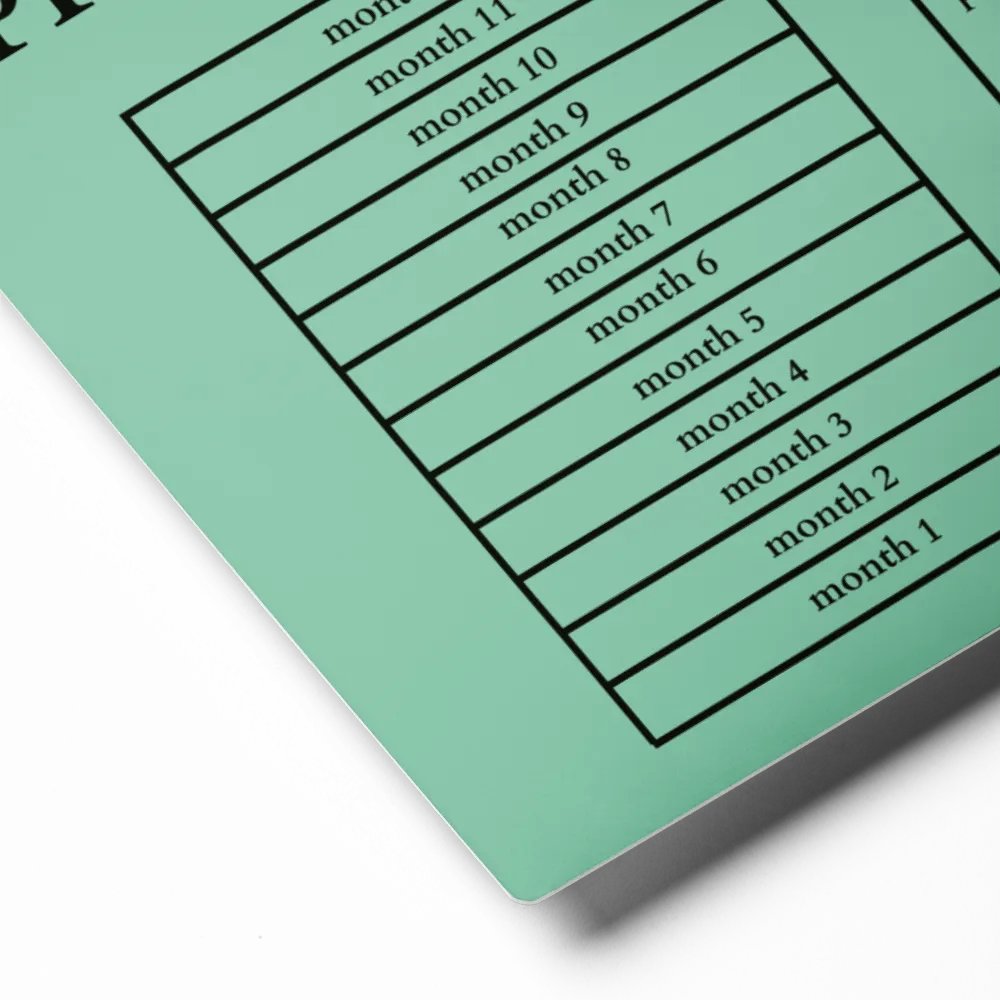 HIGHFALUTIN ANNUAL RENT TRACKER (black design 8) product image (2)