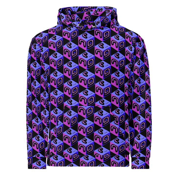 Next Generation Records Recyled Hoodie All Over Print NGR Cube Logo product image (2)