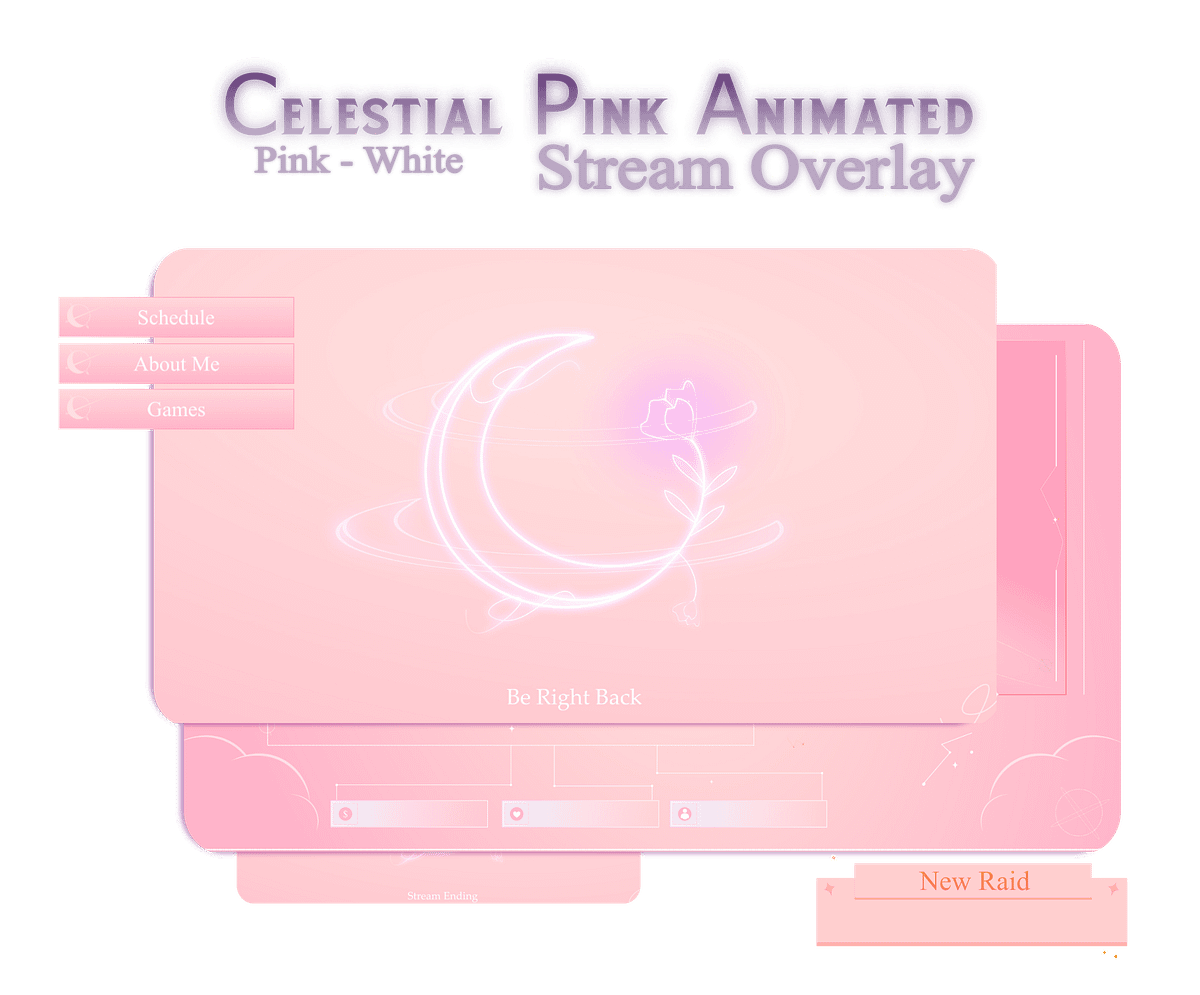 Left Overlay FREE PINK CELEARIAL Animated Overlay, Celestial twitch overlay animated ...