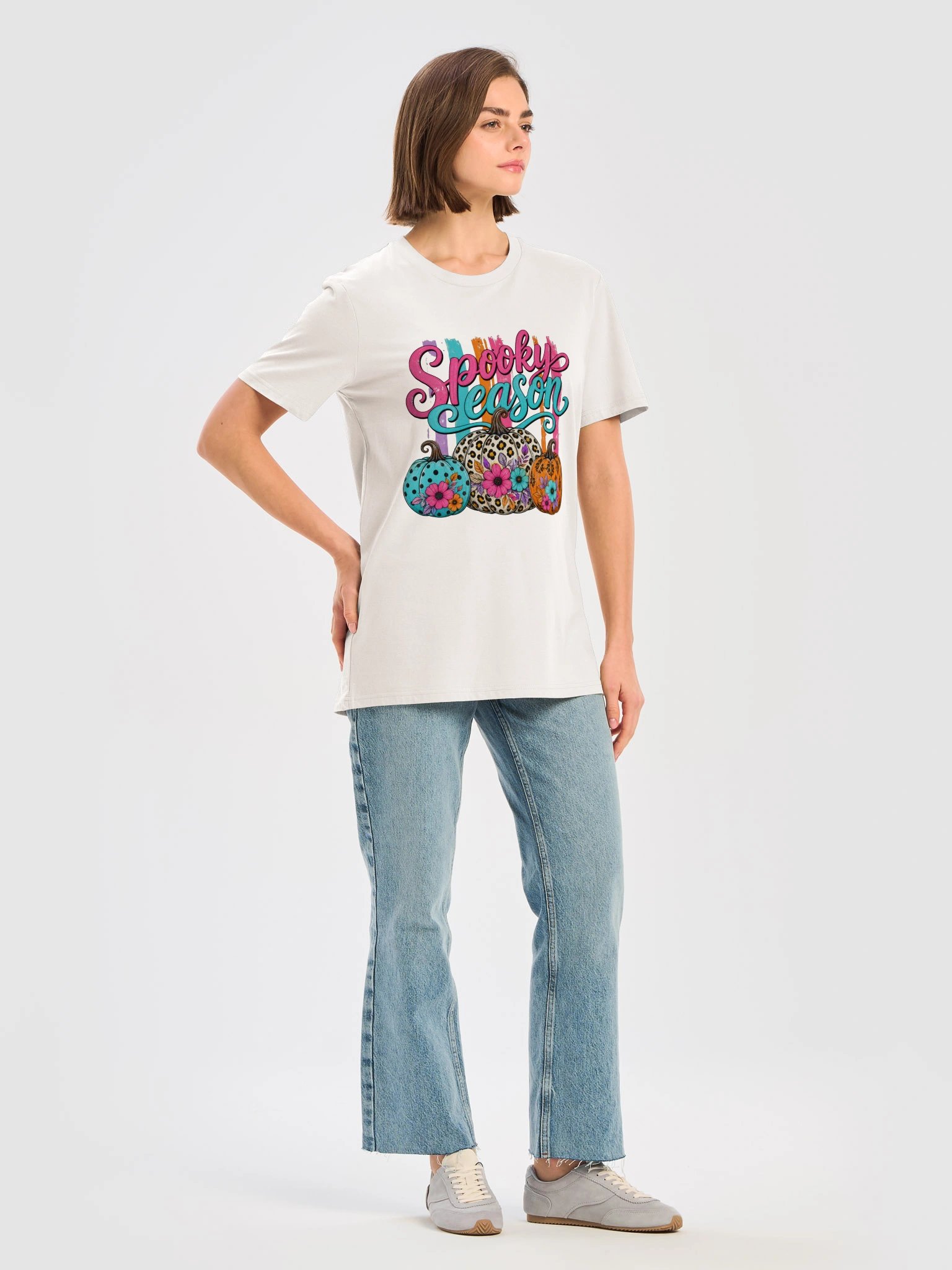 Spooky Season Leopard Pumpkin T-Shirt | Cute Halloween Graphic Tee | Cozy Fall Shirt | Autumn Pumpkin Tee | Unisex Halloween Shirt product image (4)