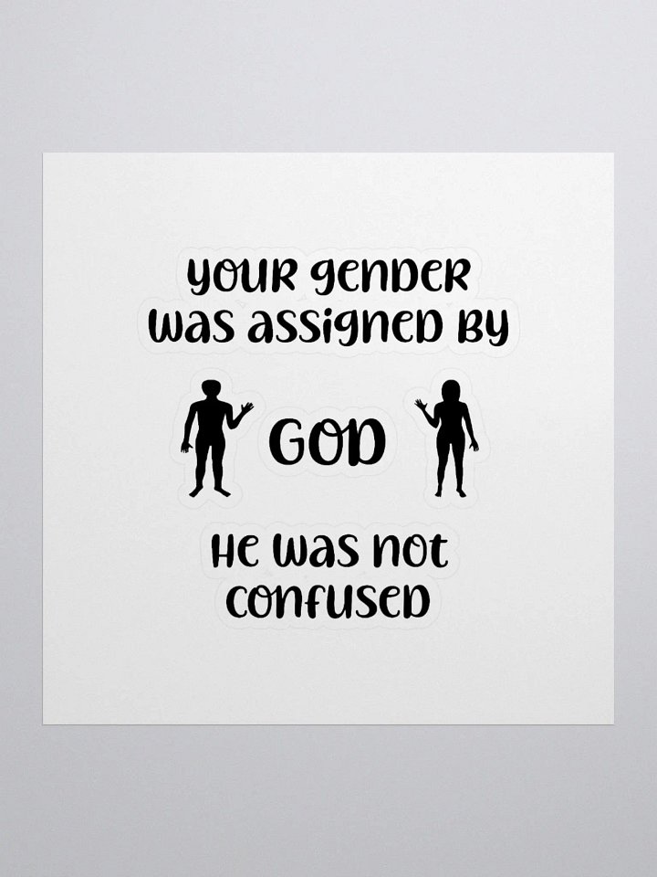 Your Gender Was Assigned by GOD. Vinyl Kiss Cut Stickers product image (2)