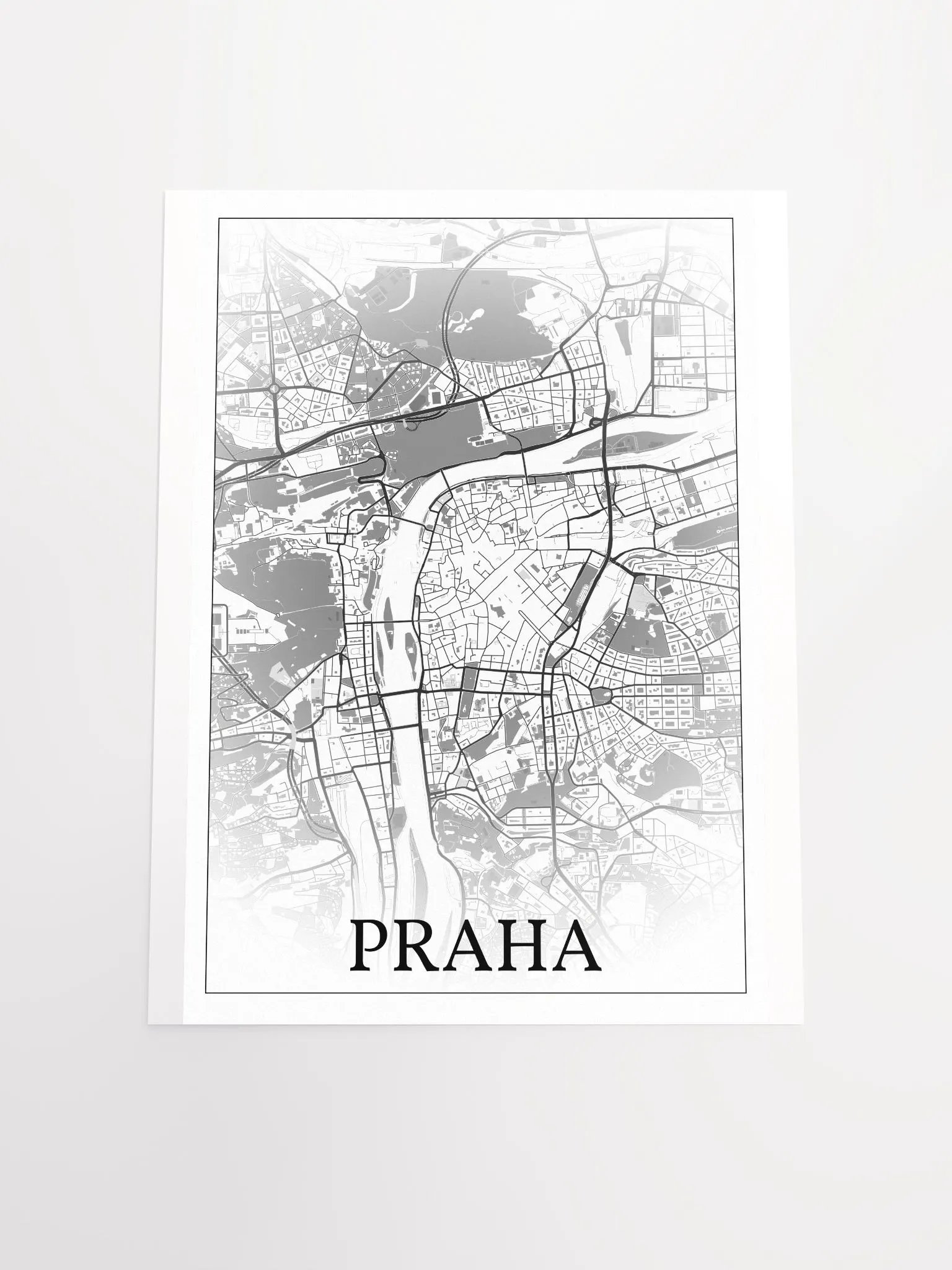 Praha, Czechia, city map print product image (18)