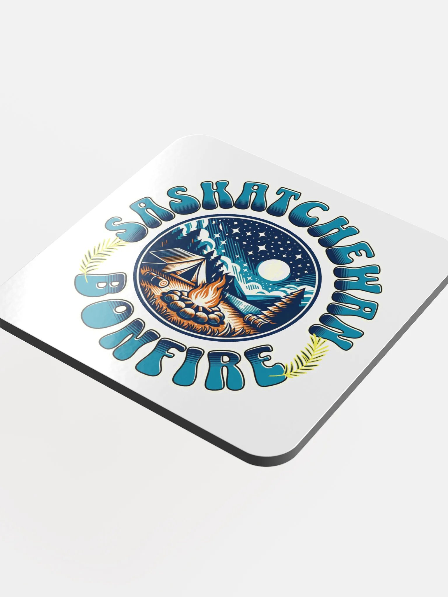 Saskatchewan Bonfire Cork Coaster product image (1)