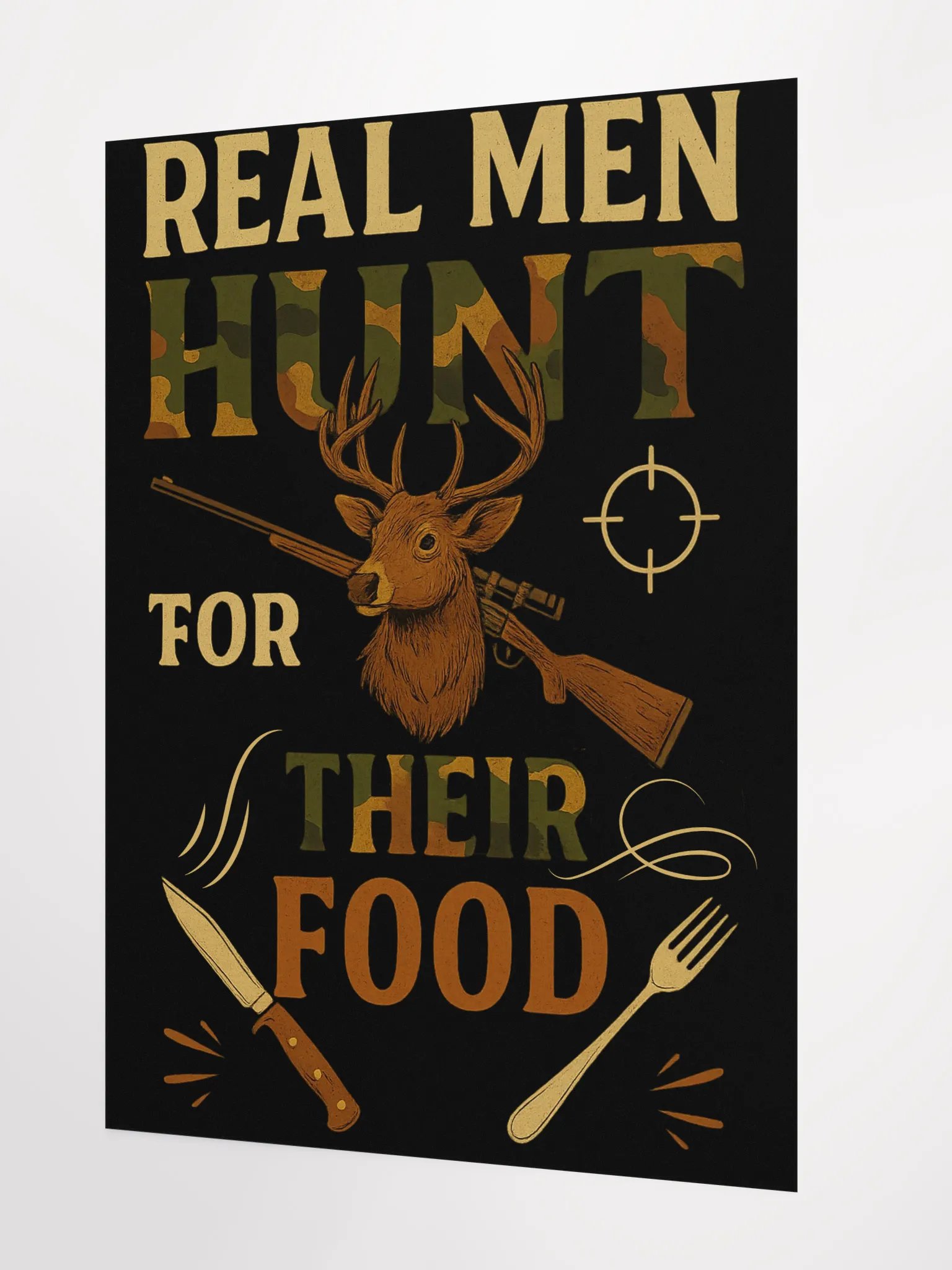 Rustic Hunting Poster – Real Men Hunt for Their Food product image (3)