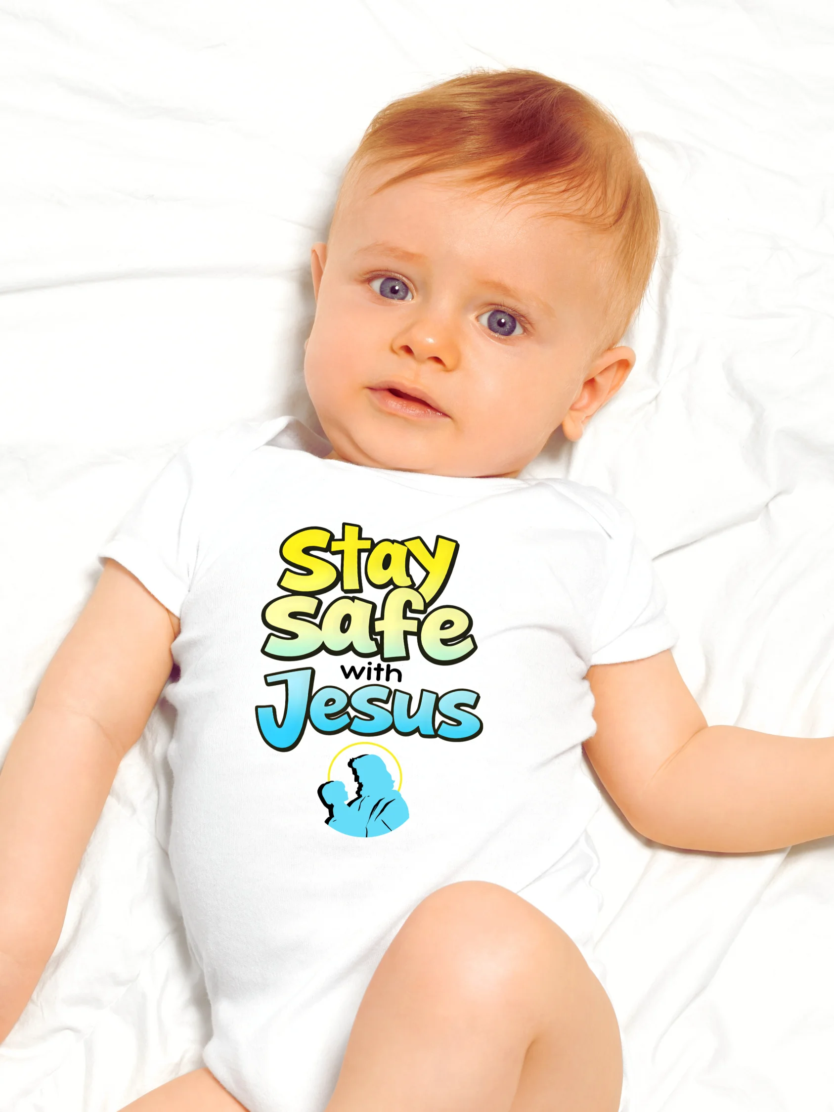Stay Safe with Jesus Baby Bodysuit product image (1)