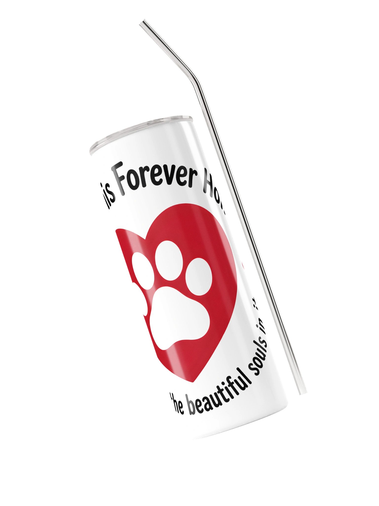 Bless This Forever Home Paw Print Tumbler (white) product image (4)