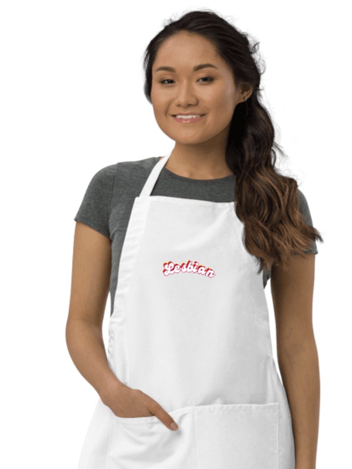 LGBTQIAP2S+ 2025, Curved Lesbian, Embroidered Apron product image (1)