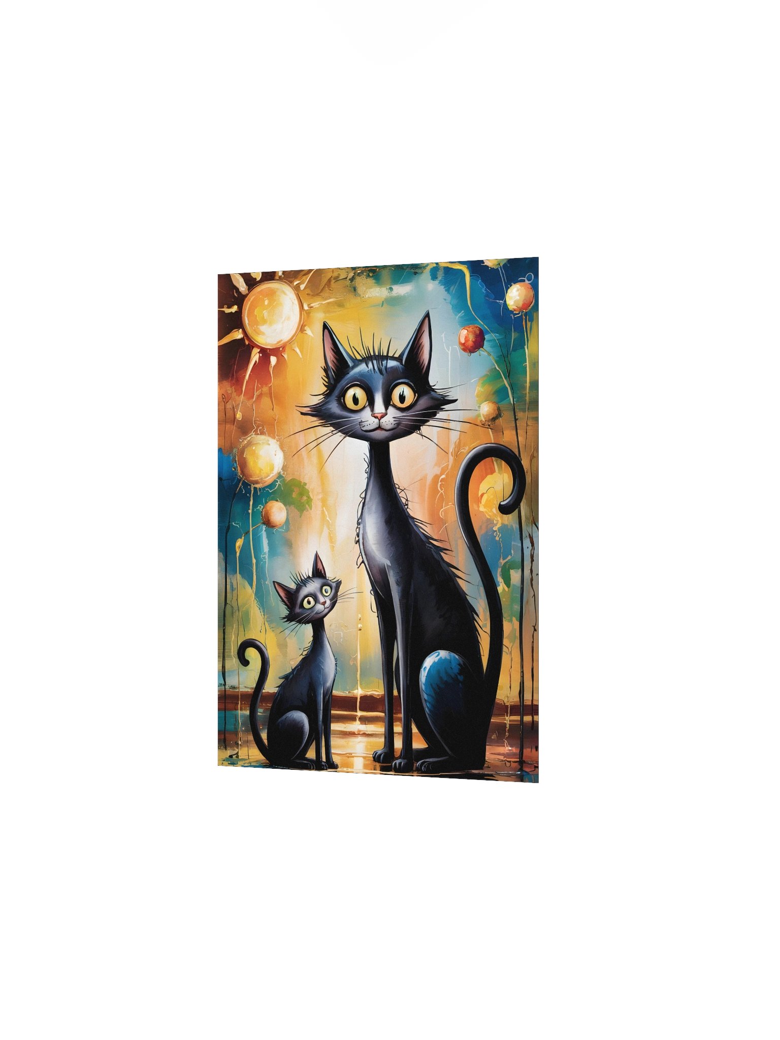 Whimsical Black Cats Poster – Painterly Sunlit Wall Art Poster product image (3)