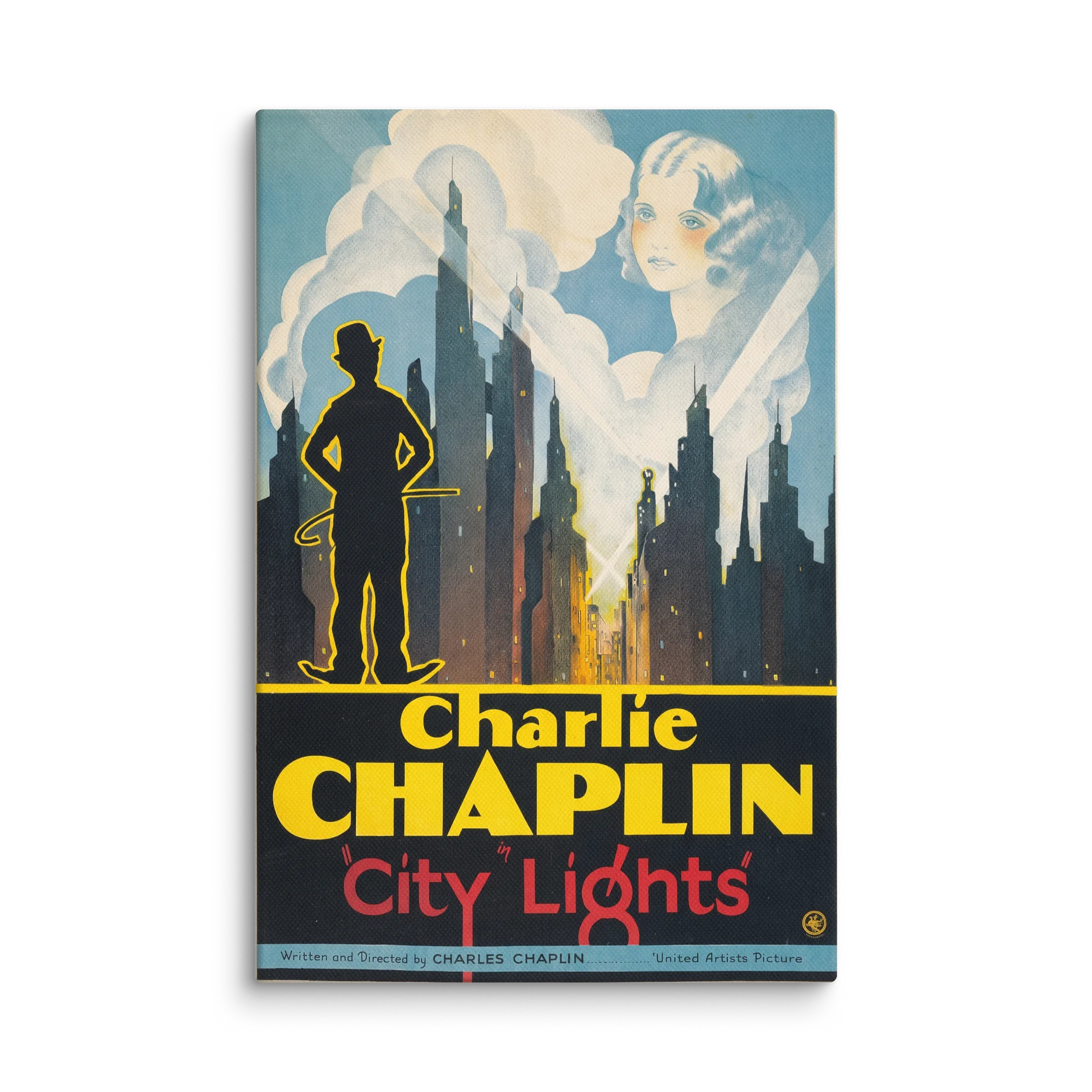 City Lights (1931) – Charlie Chaplin Vintage Movie Poster **CANVAS** Print | 12" x 18" product image (1)