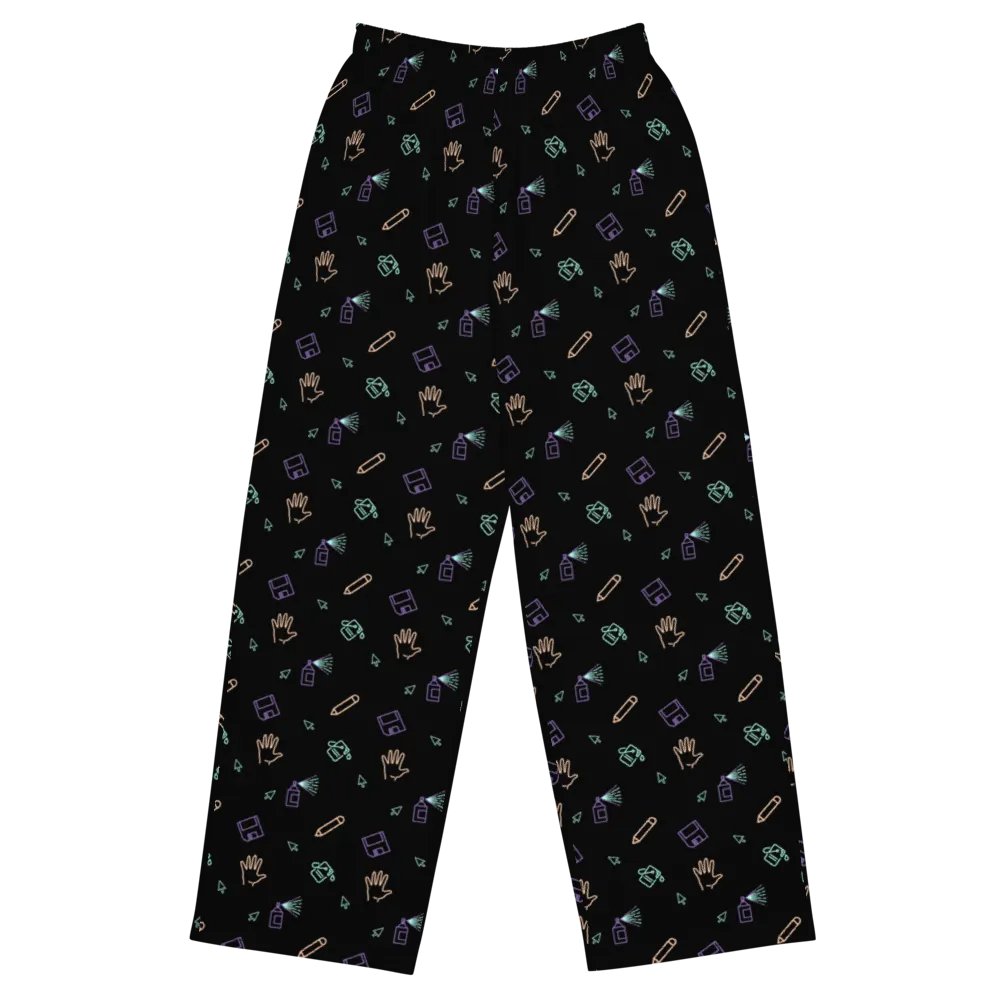 Computer Lab pattern wide leg pants product image (2)