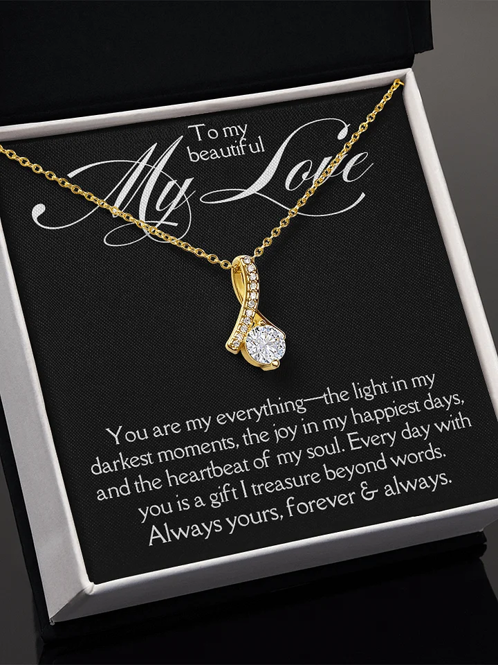 Dainty Ribbon-Shaped Pendant Necklace product image (4)