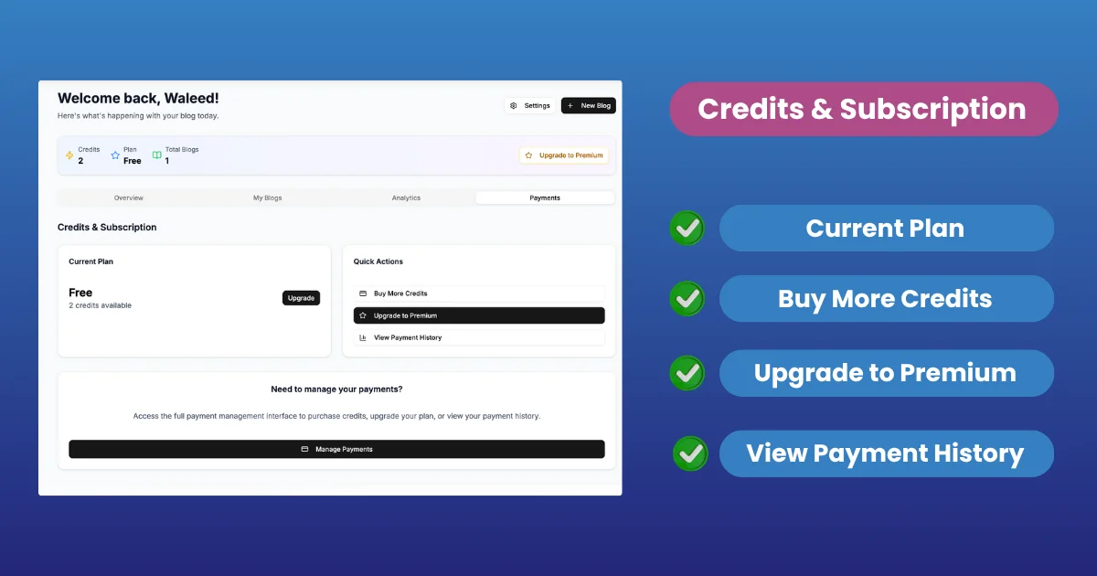 InkGenius - AI Blog Creation Platform | Complete SaaS Solution | Next.js + Node.js + AI Integration product image (7)