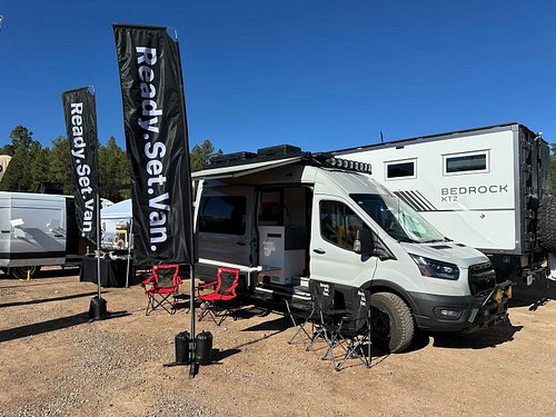 We are at @overlandexpo West all weekend with our new Transit-based Highline with all sorts of goodies from our friends at: @...