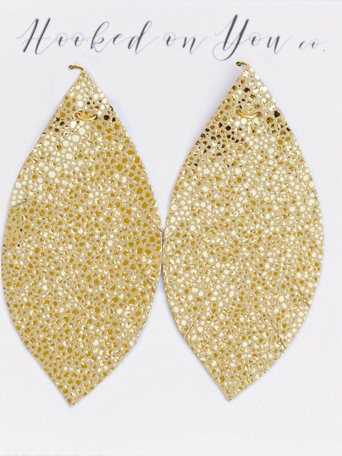 Gold Sparkle Leather Earrings product image (2)
