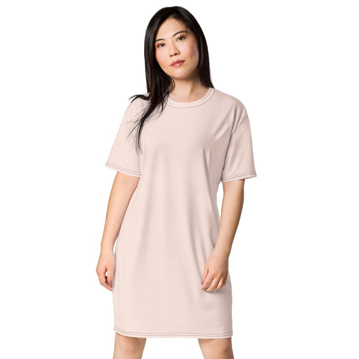 Wisp Pink Oversized T-Shirt Dress | Stretchy Fabric | Casual or Formal Style | Sizes 2XS-6XL | Exclusive Design product image (1)