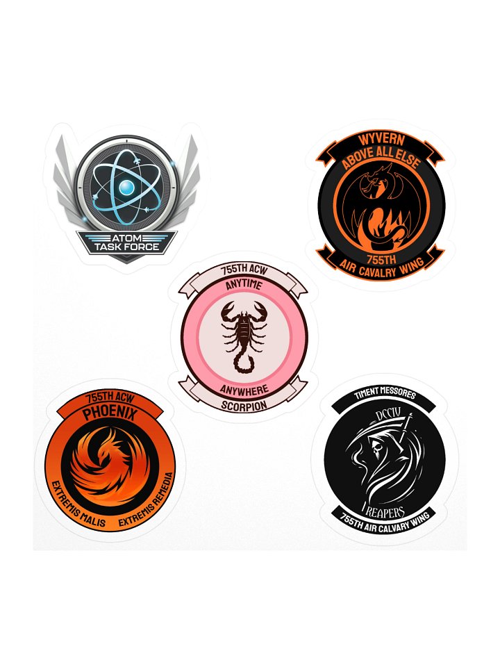 Atom Task Force 755th Air Cavalry Wing Sticker Sheet! product image (1)