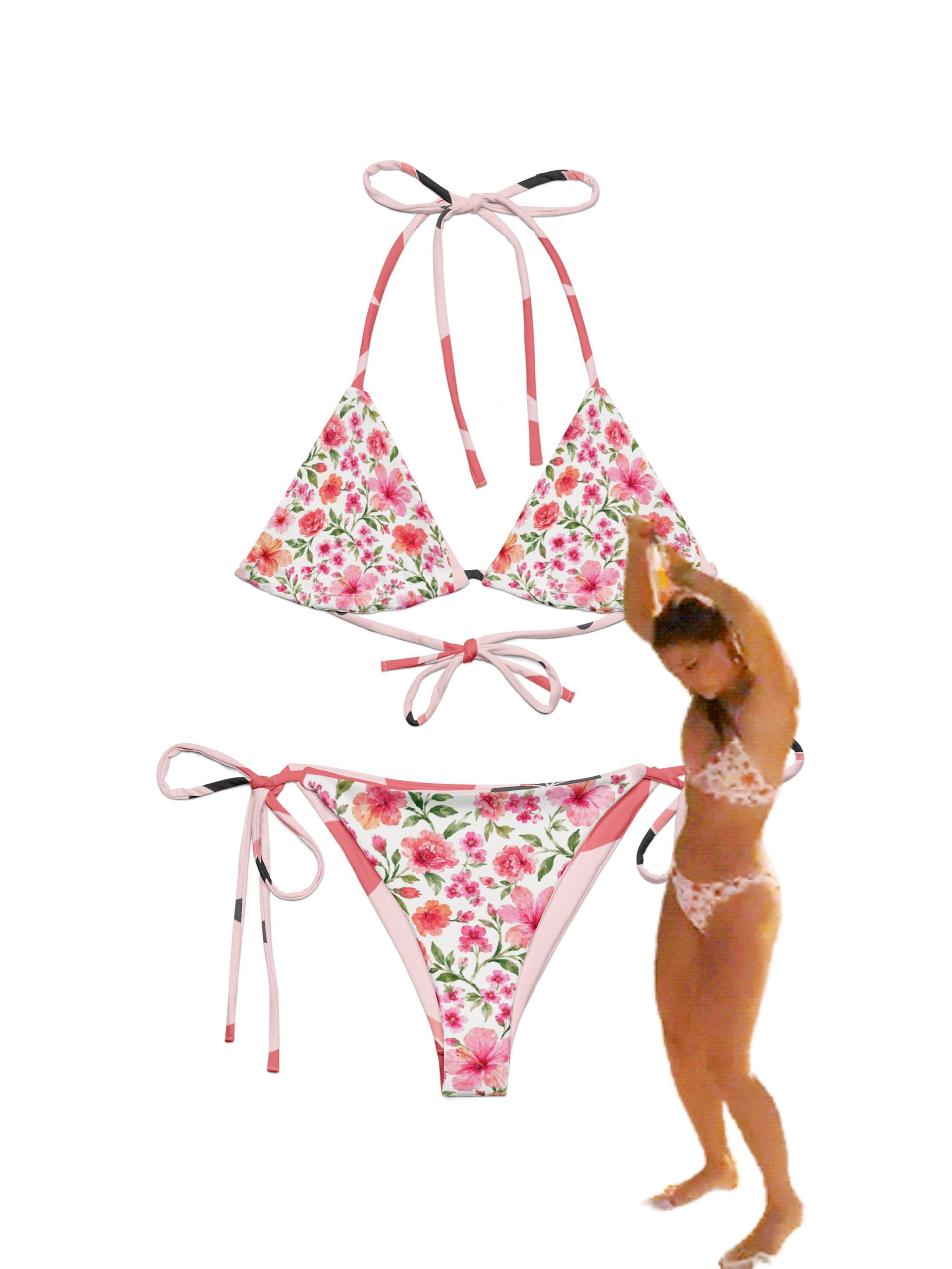 Outer Banks Sarah Cameron Pink Floral String Bikini Set product image (1)