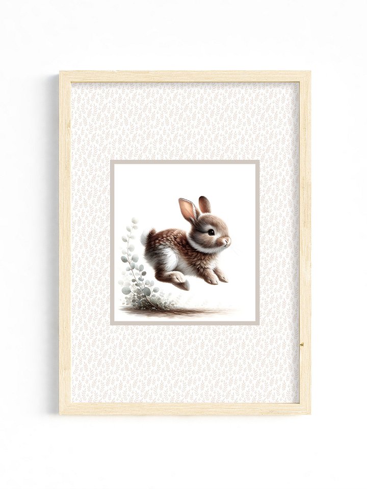 Woodland Bunny with the Zoomies, Nursery Print product image (1)
