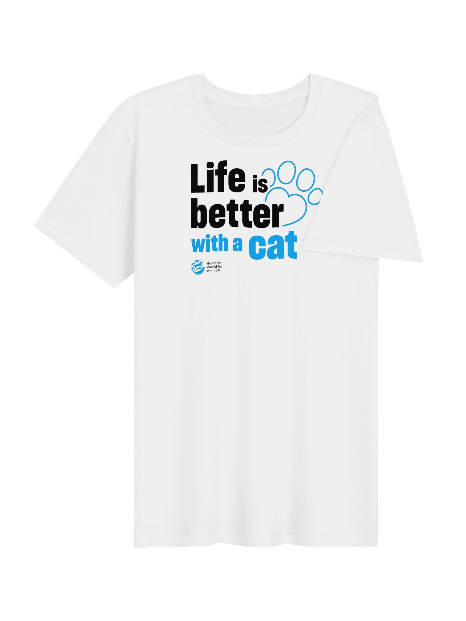 Life is better with a cat - typographic - T-shirt product image (6)