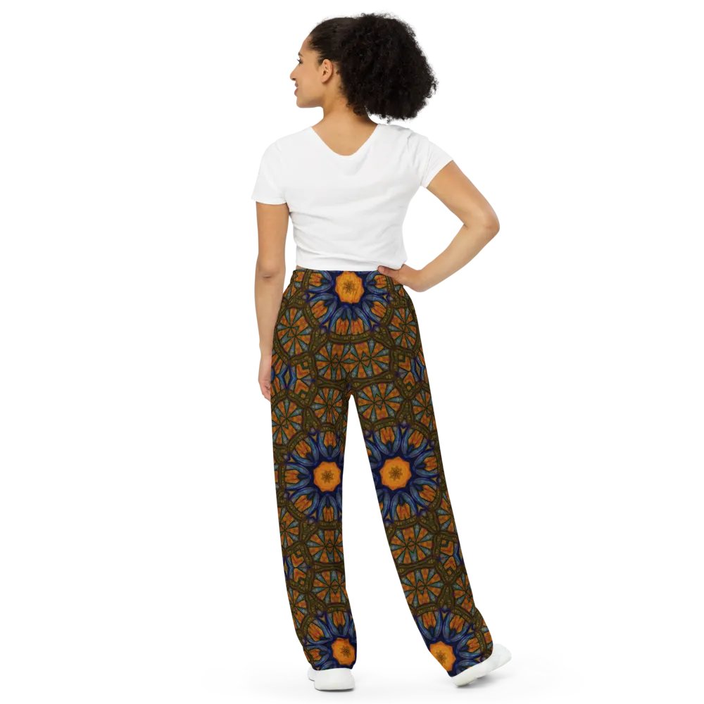 Orange and Blue Sketchy Kaleidoscope Wideleg Pants product image (9)