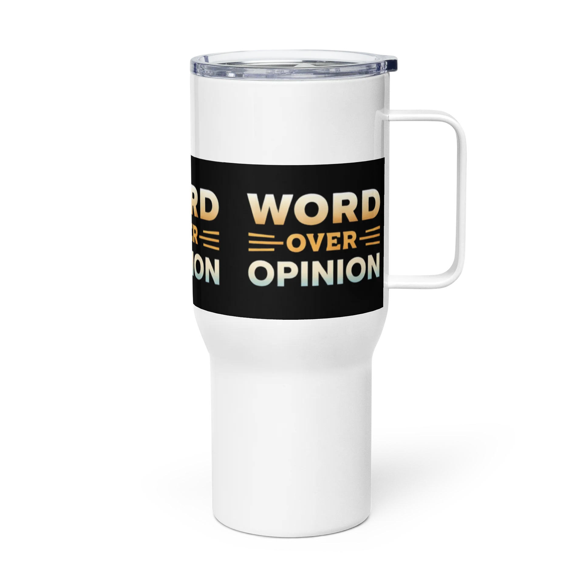 Gradient Word Over Opinion Travel Mug product image (4)