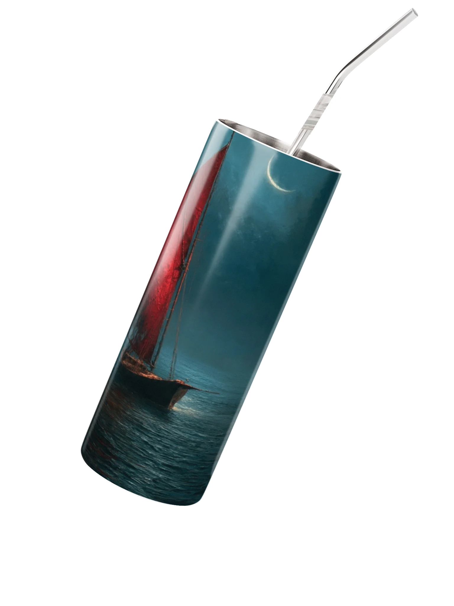 Moonlit Sailboat Night Tumbler product image (2)
