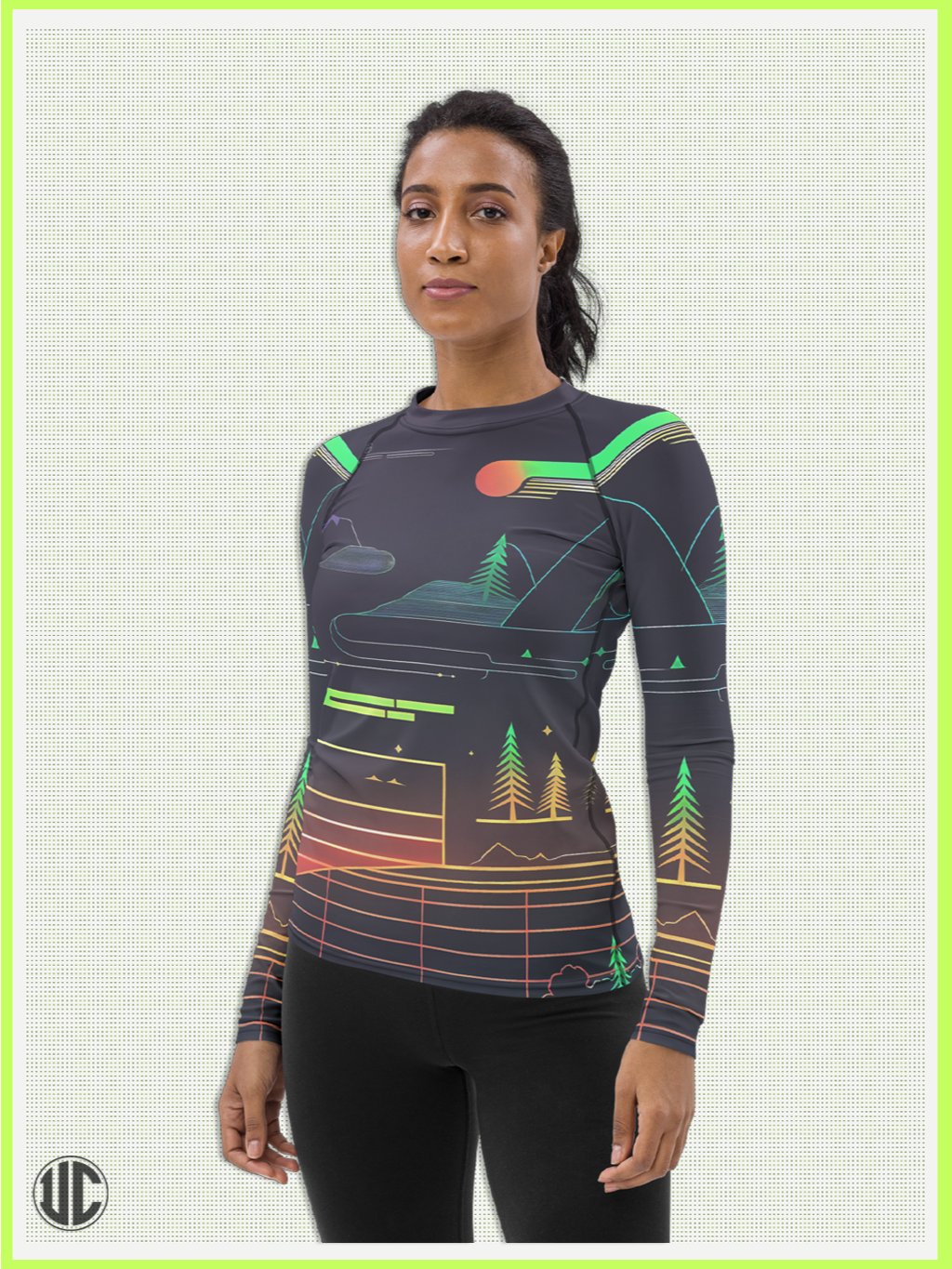 Neon Horizon – Women’s Rash Guard product image (6)
