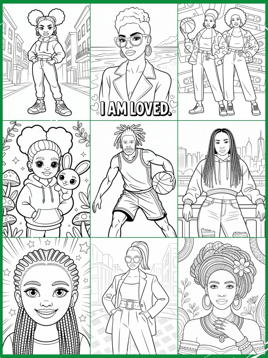 50+ Black & African American Coloring Prompts for Ideogram Ai product image (2)