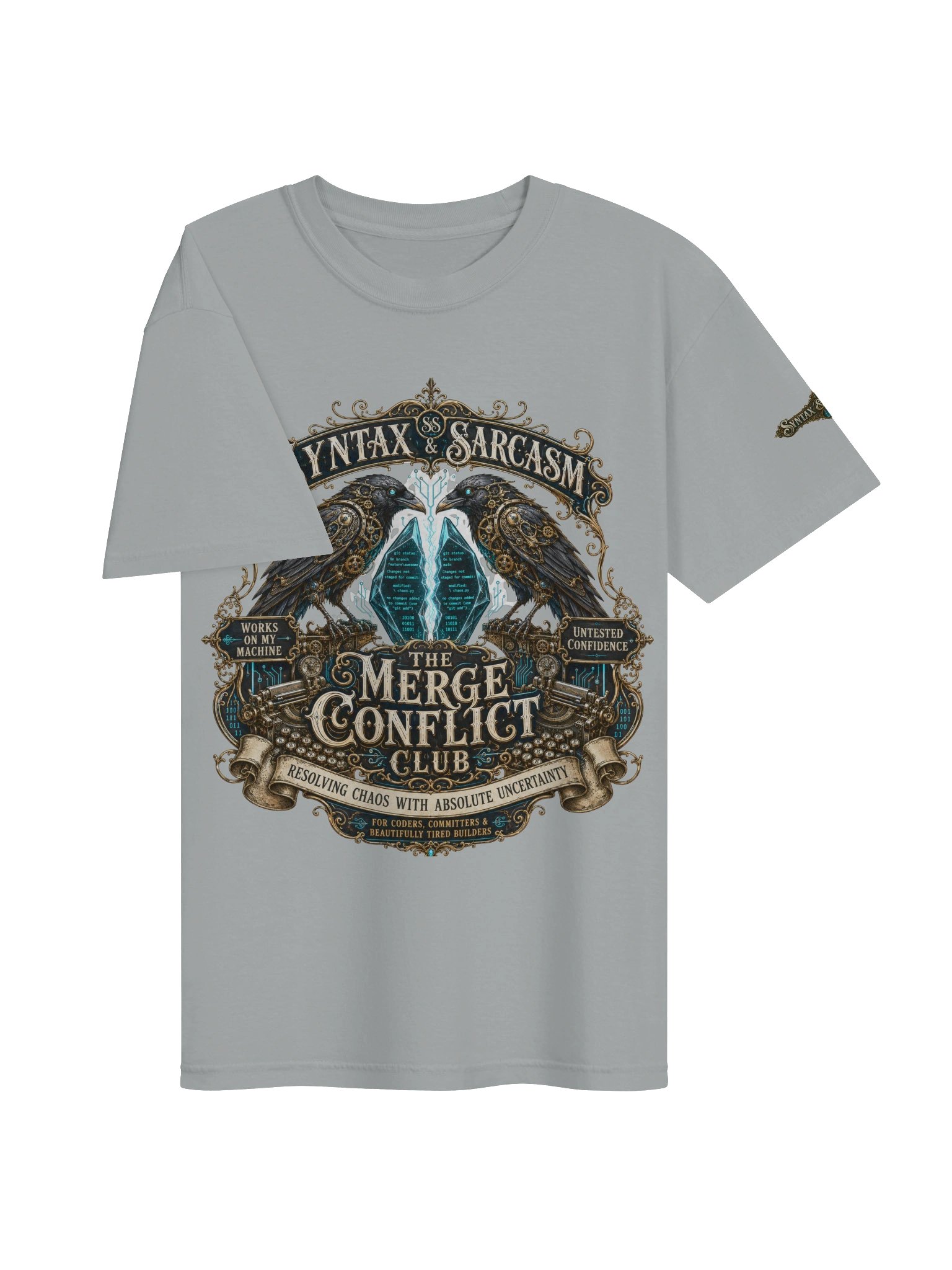 Syntax & Sarcasm Merge Conflict Club Heavyweight Coding T-Shirt product image (6)