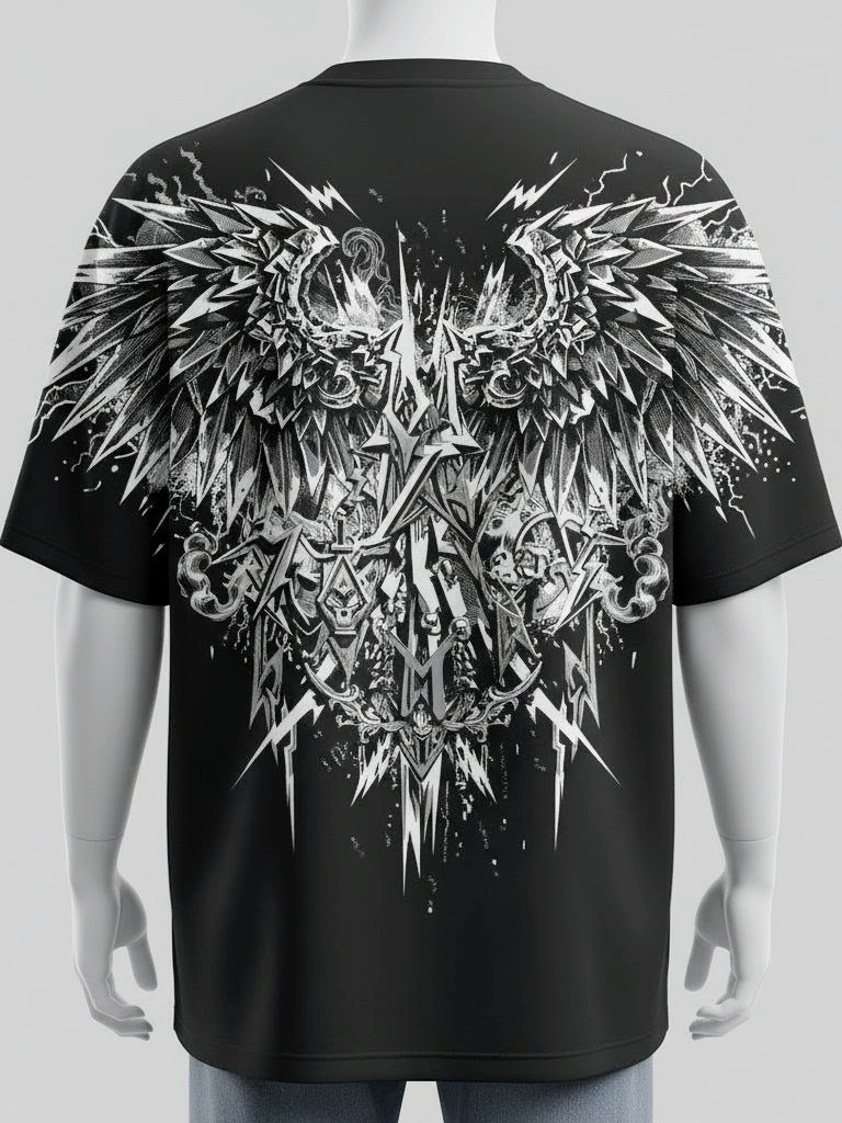 Alpha Rebellion – Angel Wings Graphic Oversized Tee product image (1)