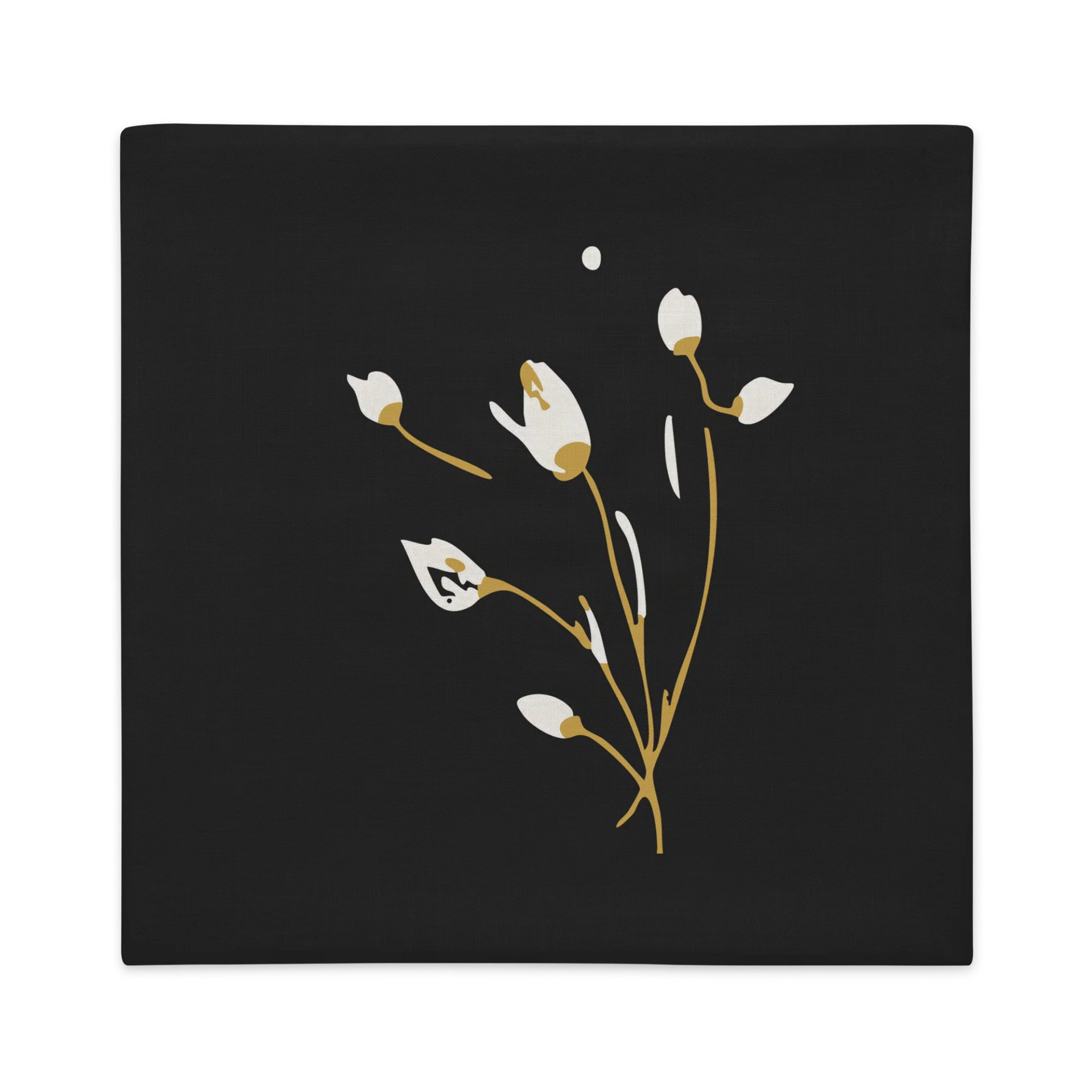 Rosebud Statement Pillowcase – 22x22" (Charcoal Gray) \| By Grace Capsule product image (1)